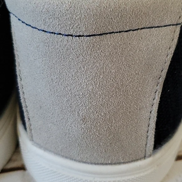 Muk Luks Kyle navy blue slip on sneakers with plaid accents NWOT - Picture 8 of 12